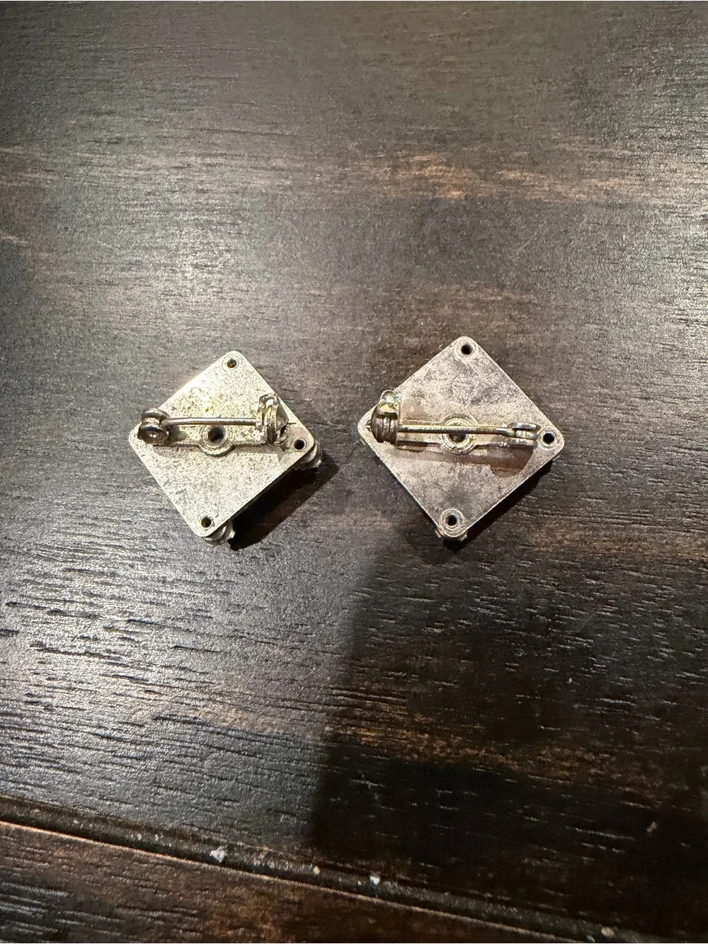 Vintage crystal twin pins